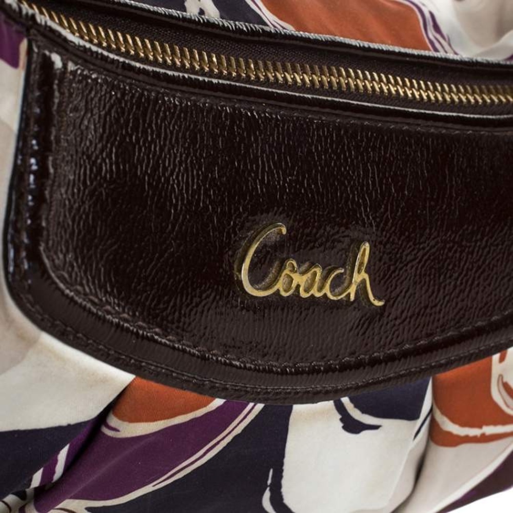 Coach Multicolor Signature Satin Ashley Satchel, EUC - Picture 6 of 8